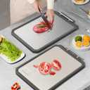 Stainless Steel Cutting Board,Double Sided Chopping Board for Kitchen,Scratch Resistant Mesh Design,Anti-Slip Silicone Edges(Grey,16"*12") (Gray)