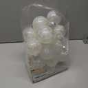 Sea Team 24-Pack Christmas Ball Ornaments with Marble Texture, Decorative Hanging Baubles, Shatterproof Plastic Decorations for Xmas Tree, Wreath, Garland, 60mm/2.36 Inches, Cream