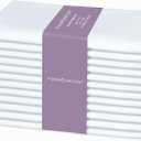 PurpleEssences Set of 12 Cloth Dinner Napkins 100% Cotton 18x18 Inch - Soft Durable Washable - Ideal for Farmhouse Party Spring Summer - Perfect Everyday Use Table Linen - White