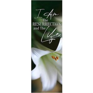 Christian Brands Easter Banner – “I Am the Resurrection” Church Banner, 2' x 6'