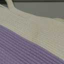 Sea Team Large Size Cotton Rope Woven Storage Basket with Handles, Laundry Hamper, Fabric Bucket, Drum, Clothes Toy Organizer for Kid's Room, 20 x 14 Inches, Round Open Design, White & Mottled Purple