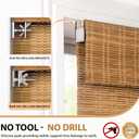 LazBlinds No Tools No Drill Cordless Bamboo Roman Shades, Light Filtering Window Treatment, Roll Up Bamboo Blinds for Window 31'' W x 64'' H, Ceylon Light Russet
