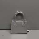 Small Crossbody Tote Bags for Women Faux Leather Cute Clutch Mini Purses and Handbags (Silver)