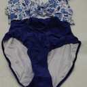 Eomenie One Piece Swimsuit for Women Tummy Control Ruffle Bathing Suit V Neck Ruched Swim Suit Slimming Cutout Swimwear, L