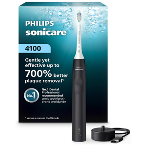 Philips Sonicare 4100 Series Electric Toothbrush - Sonic Toothbrush with Advanced Sonic Technology, Pressure Sensor, Two Intensity Settings, Smartimer & Quadpacer, Deep Pink, Model HX3681/26