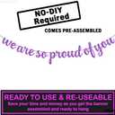 Purple Graduation Decorations 2026, We are So Proud of You Banner - Glitter 10 Feet, No DIY | Congratulations Banner Purple, Graduation Decorations Class of 2026, KatchOn