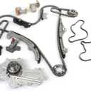 Engine Timing Chain Kit Water Pump Fits for Ford Flex Taurus Edge 2007-2010 3.5L,MKX MKS MKT MKZ 07-10 3.5L for Mazda 6 CX-9 08-11 3.7L Automotive Replacement Time Part Sets Replace AT4Z-6268-C