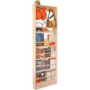 Wooden Kids Bookshelf, Wall Mount Shelf with Hooks, Organizer for Toys and Books, Space-Saving | with Hooks, Space-Saving, 23.625 x 3.9375 x 71.625 inches