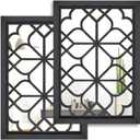 Wocred Set of 2 Rectangular Wall Mirror,Gorgeous Rustic Farmhouse Accent Mirror,Black Entry Mirror for Bathroom Renovation,Bedrooms,Living Rooms and More(11x15)