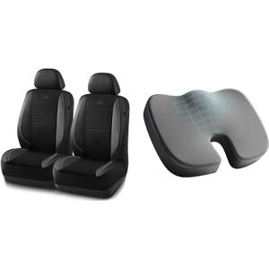 Skechers Memory Foam Seat Covers and Seat Cushion, Office Chair Cushion for Tailbone Pain Relief,Butt Pillow for Office Chair,Car seat Cushion,Long Sitting Office Workers,and Car Drivers,Black