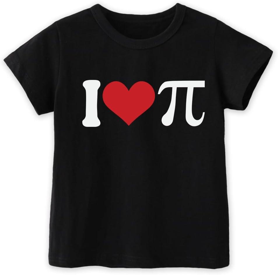 Pi Day Shirt Kids  Toddler Boys Girls Happy Pi Day T-Shirt  Math 3.14 Pie Pineapple Funny Tee 3T-7T (Black)