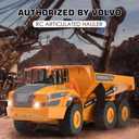 DOUBLE E Volvo RC Dump Truck Toy for Kids, Articulated Hauler, Remote Control Construction Toys Vehicles with Lights, Birthday Gifts Ideas for Boys Age 6 7 8 9 10 Year Old and up, Large