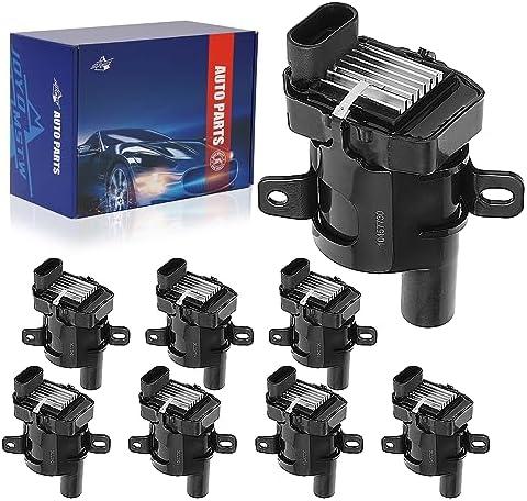 JOYOMSTW Ignition Coil Pack Round Replacement for Chevy GMC Silverado 1500 2500 Tahoe Suburban Express Sierra Savana Yukon XL Escalade V8 4.8L 5.3L 6.0L Replace UF262 19005218 D585 C1251 Set of 8