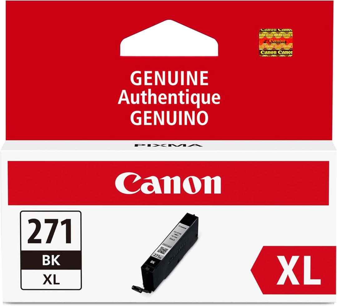 Canon CLI-271XL Genuine Black Ink Tank, Compatible with MG6820, MG6821, MG6822, MG5720, MG5721, MG5722, MG7720, TS5020, TS6020, TS8020, and TS9020 (Optional) Printers
