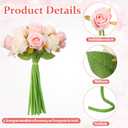 Jexine 240 Pcs Artificial Rose Flowers Bouquet Silk Realistic Flowers Bulk Centerpieces DIY Bride Fake Rose for Home Bridal Wedding Party Decorations(Pink and White)
