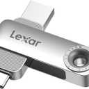 Lexar D50E 128GB Solid State Dual Drive, USB Flash Drive Up to 400MB/s Read, 360MB/s Write High-Performance, USB-C & USB-A Port, Metal Housing Swivel Design, Compatible with iPhone 17, Android, PC