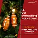 2 x Amanman Blown Glass Ornaments for Christmas Tree Rugby Glass Christmas Ornaments 2024