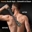 Back Shaver for Men: Long Foldable Handle Electric Back Razor with 6D No-Scratch Shaving - Waterproof Grooming Kit for Body/Beard/Head/Face Hair Removal, Gifts for Husband Dad (Black)