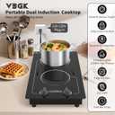 VBGK 2 burner Induction cooktop,110V 2300W double burner hot plate with LED Touch Screen, 9 Power Levels, Kids Lock & Timer, Overheat Protection, knob and touch control Double Induction Cooktop
