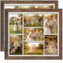 DoubleFill 2 pcs 4x6 Collage Picture Frame 7 Opening Photo Collage for Wall Decor Multiple Picture Frame with Acrylic Window Family Photo for Home Decor Display Wedding(Brown), 14.4 x 16.3 inches