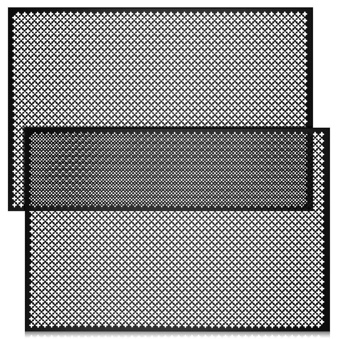 Gisafai 2 Pcs Decorative Cloverleaf Aluminum Sheet 24 in. x 36 in. x 0.02 in. Black Perforated Decorative Metal Sheets Metal Mesh Aluminum Sheet for Indoor Outdoor