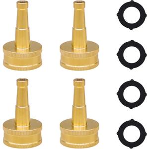 Hose Jet Nozzle High Pressure Hose Nozzles For Garden Hose, Ght 3/4 Brass Sprayer Nozzle Heavy Duty Power Washer Attachment For Cleaning, 2 Inch