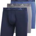 adidas Men's Microfiber Boxer Briefs Underwear Multipack  Athletic, Moisture Wicking, Stretch Fit & Tagless (Medium, Collegiate Navy/Grey/Crew Blue/M)
