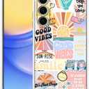 Case for Samsung Galaxy A15 with Aesthetic Design, Good Vibes Positive Quote Collage Pattern for Men Women, Clear Slim Soft TPU Bumper Case, 6.5 (Good,A15)