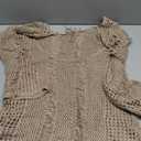 Floerns Women's Crochet Cover Up Long Sleeve Hollow Out Bikini Swimsuit Beach Cover Up Swimwear ,Large