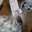 Yatiney Table with LED Light and Charging Station Type USB, 2 Drawers, Brown