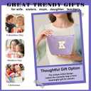 Travel Makeup Bag Organizer - Travel Essentials, Initial Travel Toiletry Bag with Zipper | Small Makeup Bag for Purse Cute Purple Stuff Birthday Gifts for Women Mom Daughter, Purple Letter L