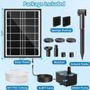 Solar Fountain Pump for Bird Bath, 4W Solar Water Fountain with 5 Spray Modes & 4ft Hose, 9.8ft Power Cord, Dry-Run Protection & Low Noise for Garden Small Pond Fish Tank DIY Water Feature