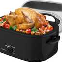 SUNVIVIPRO Roaster Oven 28 Quart, Electric Turkey Roaster with Self-Basting Lid, Removable Pan & Rack, Variable Temp Control, Stainless Steel, Black