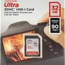 SanDisk 32GB Ultra SDHC UHS-I Memory Card - 90MB/s, C10, U1, Full HD, SD Card - SDSDUNR-032G-GN6IN