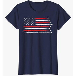 Patriotic Red White Blue USA Flag Jet Planes Mens Womens Kid T-Shirt, Size 4XL