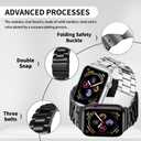 Stainless Steel Band and Case Compatible With Apple Watch Iwatch Ultra Series 11 10 9 8 7 6 5 4 3 2 1 SE 49mm 45mm 46mm 44mm 42mm 41mm 40mm 38mm,Men Women Classic Classy Metal Business