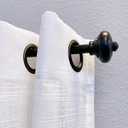 Decopolitan Burlingame 26-48 Inch Adjustable Curtain Rod Set, 5/8 Inch Diameter in Black