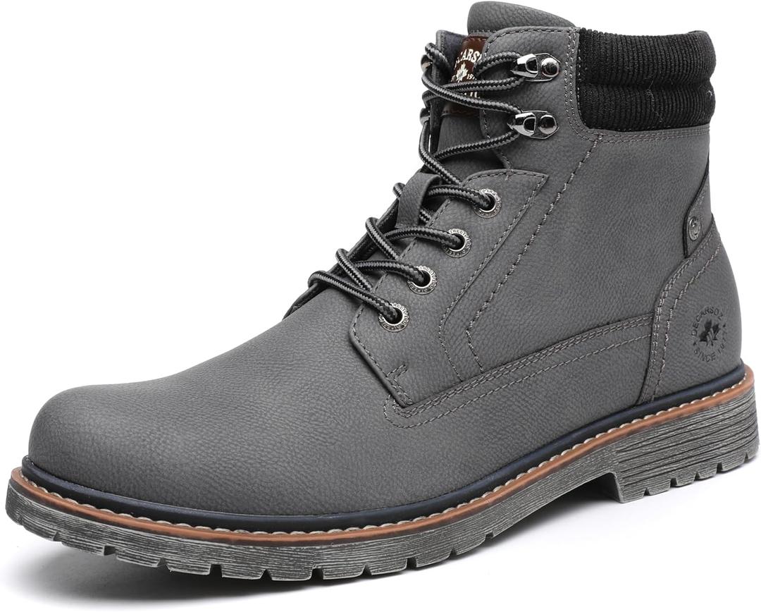 DECARSDZ Men's Fashion Lace-up Casual Chukka Boots for Men Zipper Boot (11, Grey-no Fur)