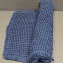 AMOAMI Upgraded Waffle Runner Rug Super Absorbent Non Slip Bath Mats for Bathroom Machine Washable Bathroom Runner Rug with Tassels, Ideal for Hallway Bedroom Laundry Room, 2'x 5'(24" x 60"), Blue