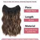 Clip in Hair Extensions for Women, Long Wavy Synthetic Hairpieces Fake Hair Extension Clips, One Piece Clip in Hair Pieces(Balayage Dark Brown to Blonde)