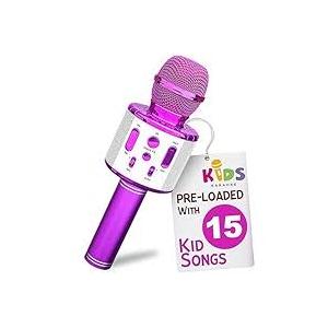 BONAOK Wireless Bluetooth Karaoke Microphone, 3-in-1 Portable Handheld Mic Speaker for All Smartphones, Gifts for Boys Kids Adults All Age Q37(Purplw\e)