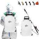 Battery Powered Backpack Sprayer, 3.2 Gallon Electric Garden Pump Sprayer with Lithium Battery, Lawn Sprayer with 6 Nozzles and 3 Wands High-Pressure Spray Hose for Weeding Spraying Cleaning