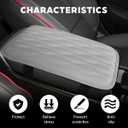 Car Center Console Cover, PU Leather Waterproof Vehicle Armrest Seat Box Cover Cushion Pad, Non Slip Soft Automotive Middle Console Protector, Universal for SUV RV Truck (Gray)