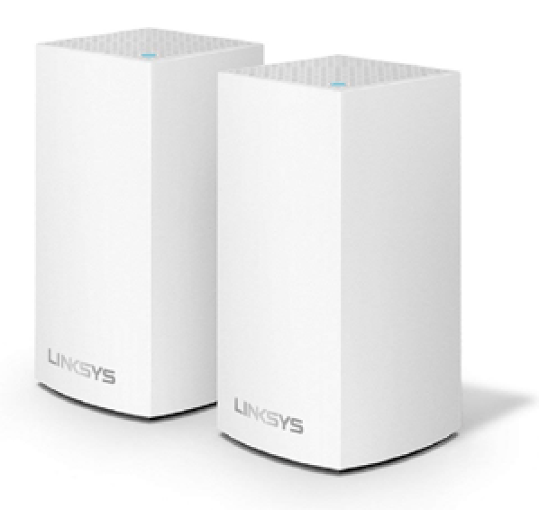 Linksys Velop WHW0102 Dual Band Whole Home Mesh WiFi 5 System (AC1300) - WiFi Router, Extender & Booster up to 3000 sq ft Coverage for 30+ Devices with MU-MIMO & Parental Controls - 2 Pack, White