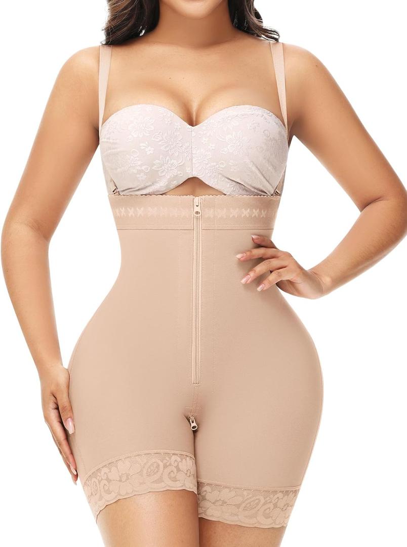 SHAPSHE Fajas Colombianas Moldeadoras Post Surgery Stage 2 Compression Garment Butt Lifting Full Body Shaper with Zipper (XL)
