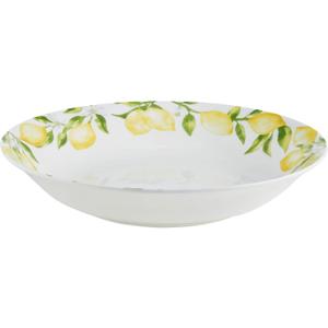 Mikasa Lemons Bone China Lightweight Chip Resistant Serving Bowl, 10-Inch, Multicolored