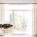 BlastHome Non-Adjustable Luxury Double Curtain Rods for Windows, 1 Premium Rod Set, 4 foot Custom Fixed Length, Brushed Dark Brown