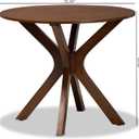 Baxton Studio Kenji Modern and Contemporary Walnut Brown Finished 35-Inch-Wide Round Wood Dining Table