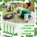 Misdary 25 Sets St. Patrick's Day Gifts Bulk Silicone Shamrock Keychains Good Luck Four Leaf Keychain with Lucky Card for Irish St Patricks Party Favors Employee Coworker