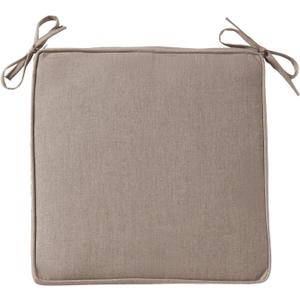 Sunbrella 18" x 18" Dining Chair Pad Cushion with Corded Edge, Soft Fiber Batting Insert, Removable Reversible Cover & Ties - Cast Shale